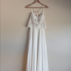 NWT Lillian West Chiffon & Lace Wedding Dress
